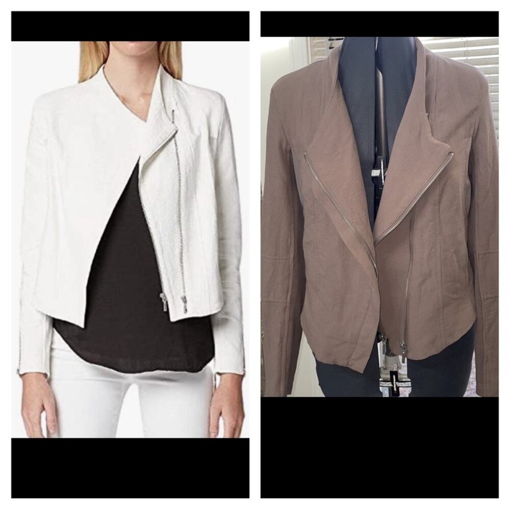 BlankNYC moto jacket taupe brown